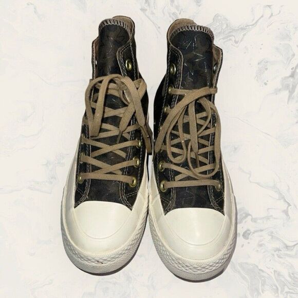 RARE Converse Camo Green Star CTAS Ripple Hi Top Lace Up Women’s Size 5 - Picture 2 of 8